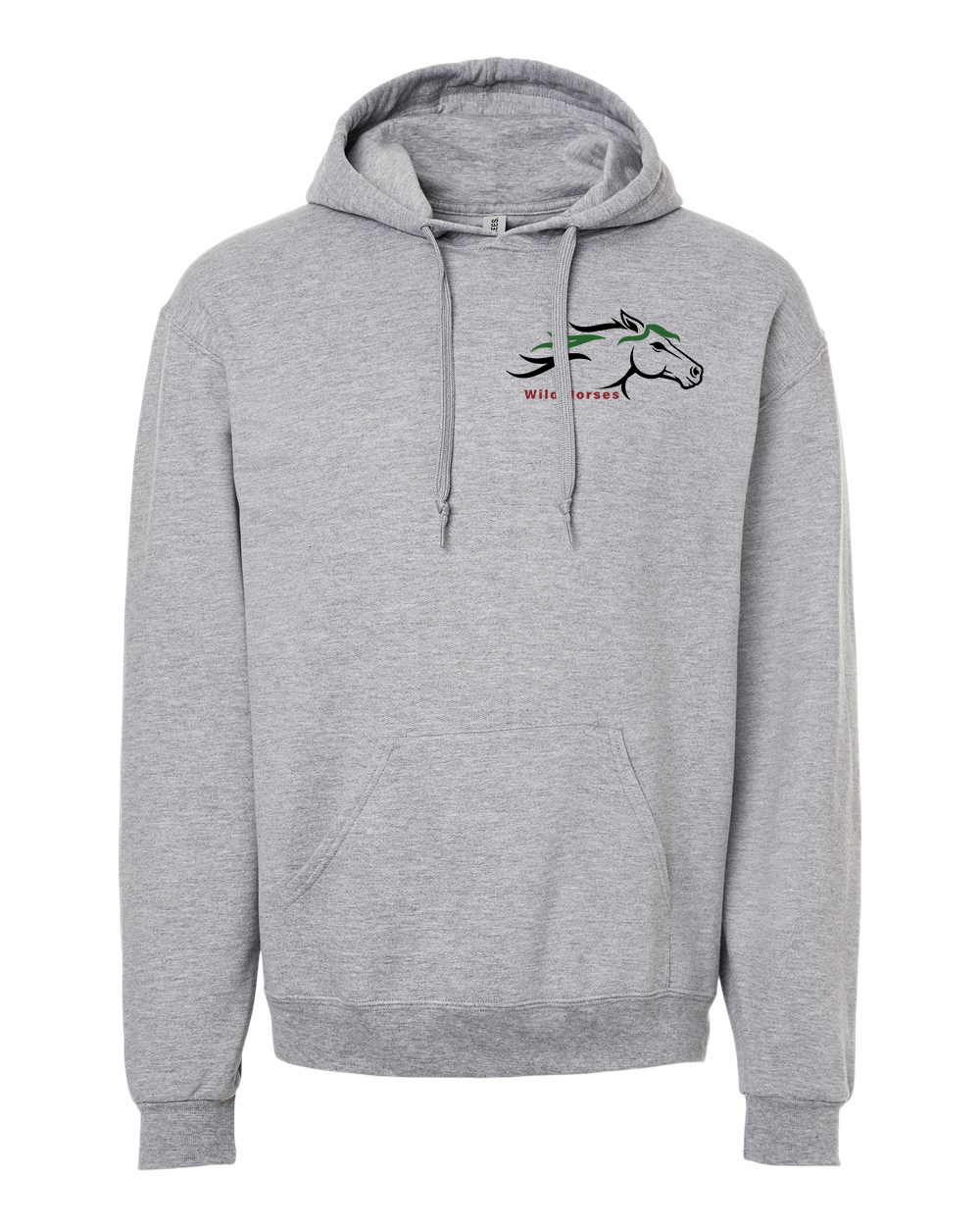 Athletic Heather Wild Horses 100% Quality Cotton Hoodie