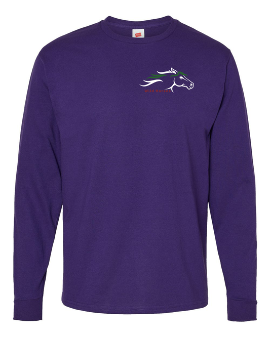 Athletic Purple Wild Horses 100% Quality Cotton Long Sleeve