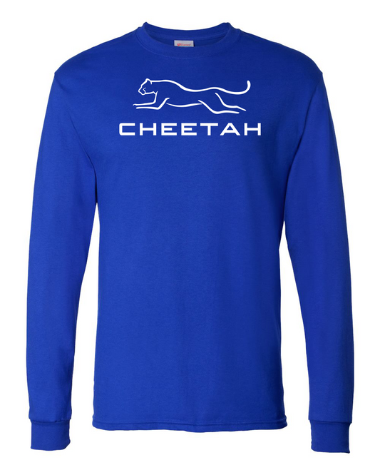 Athletic Royal Cheetah 100% Quality Cotton Long Sleeve (Full Chest)
