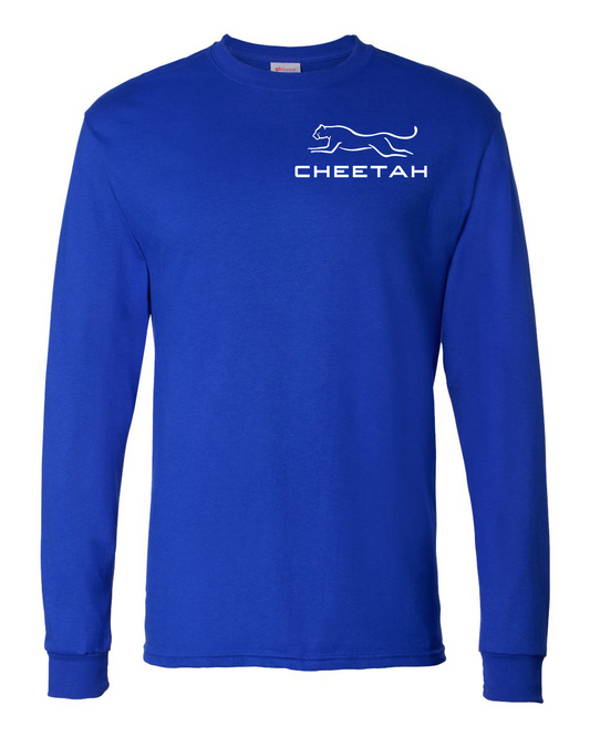 Athletic Royal Cheetah 100% Quality Cotton Long Sleeve (Left Chest)