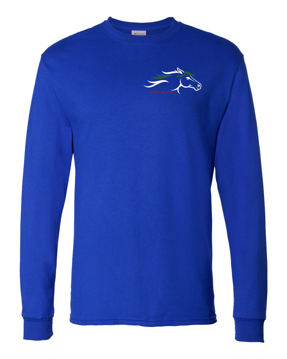 Athletic Royal Wild Horses 100% Quality Cotton Long Sleeve
