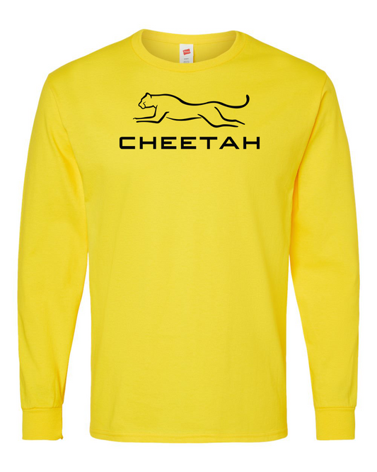 Athletic Yellow Cheetah 100% Quality Cotton Long Sleeve (Full Chest)
