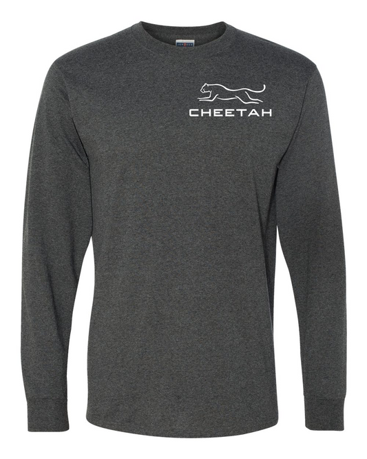 Black Heather Cheetah 100% Quality Cotton Long Sleeve