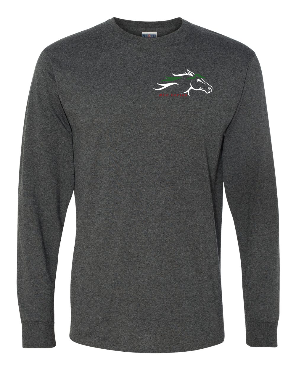 Black Heather Wild Horses 100% Quality Cotton Long Sleeve