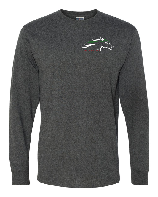 Black Heather Wild Horses 100% Quality Cotton Long Sleeve