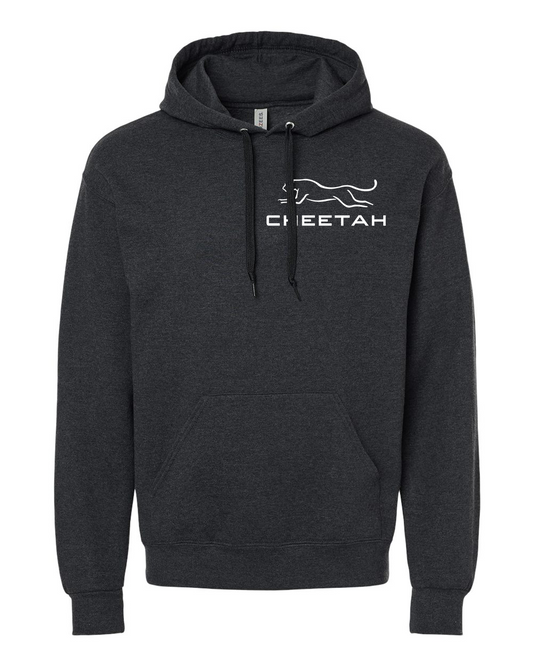 Black Ink Heather Cheetah 100% Quality Cotton Hoodie