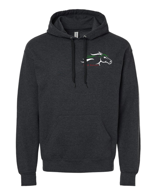 Black Ink Heather Wild Horses 100% Quality Cotton Hoodie