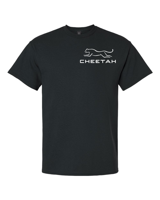 Black Cheetah 100% Quality Cotton Short Sleeve (Left Chest)