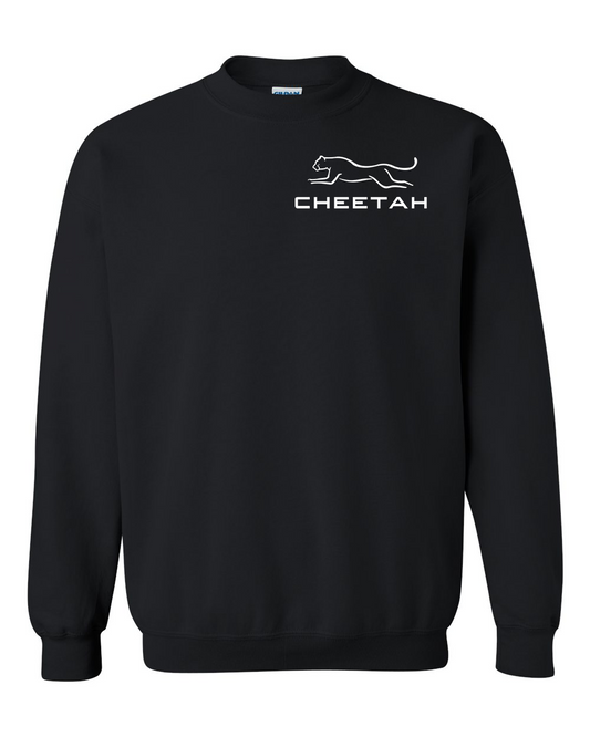 Black Cheetah 100% Quality Cotton Crewneck Sweatshirt (Left Chest)