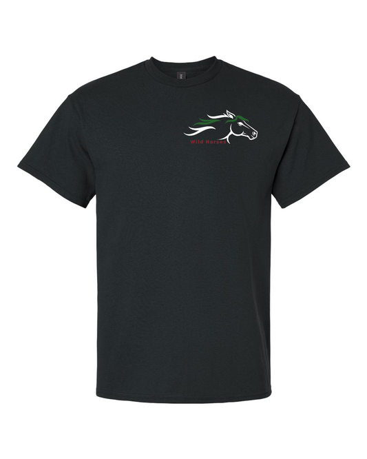 Black Wild Horses 100% Quality Cotton Short Sleeve