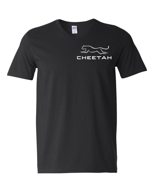 Black Cheetah 100% Quality Cotton V-Neck Short Sleeve