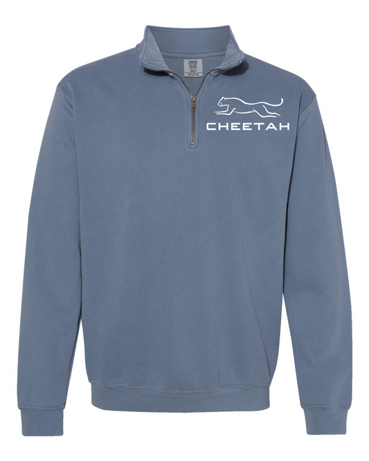 Blue Jean Cheetah 100% Quality Cotton Quarter-Zip