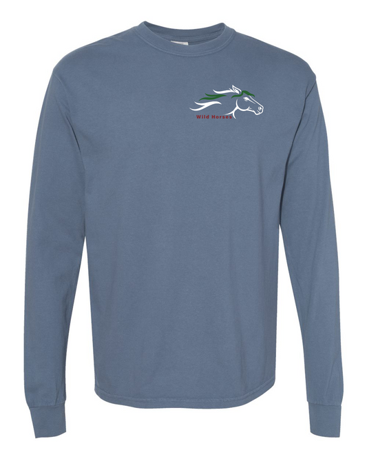 Blue Jean Wild Horses 100% Quality Cotton Long Sleeve