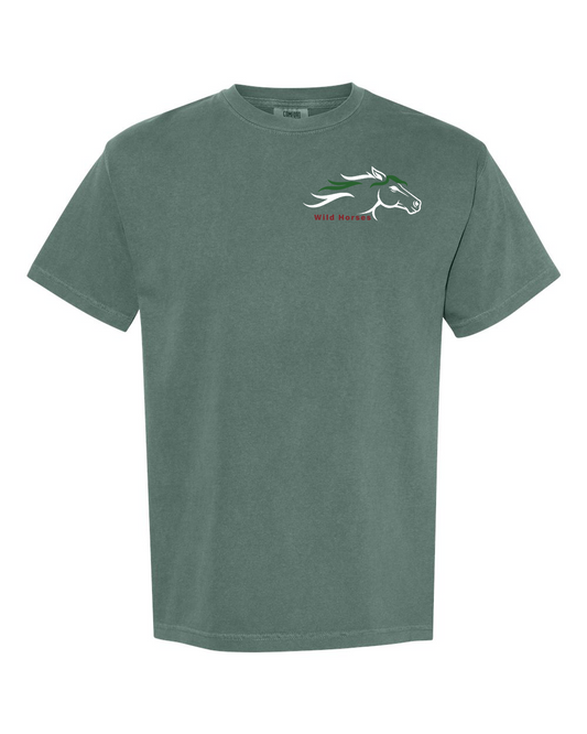 Blue Spruce Wild Horses 100% Quality Cotton Short Sleeve