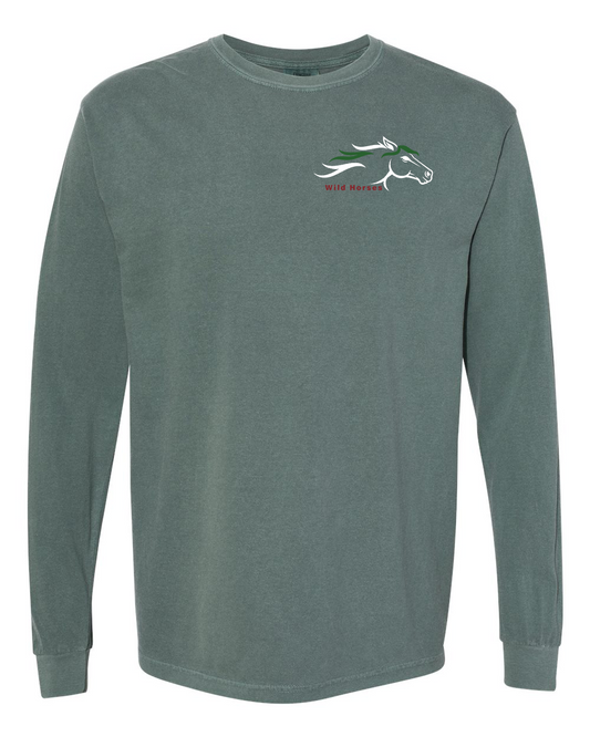 Blue Spruce Wild Horses 100% Quality Cotton Long Sleeve