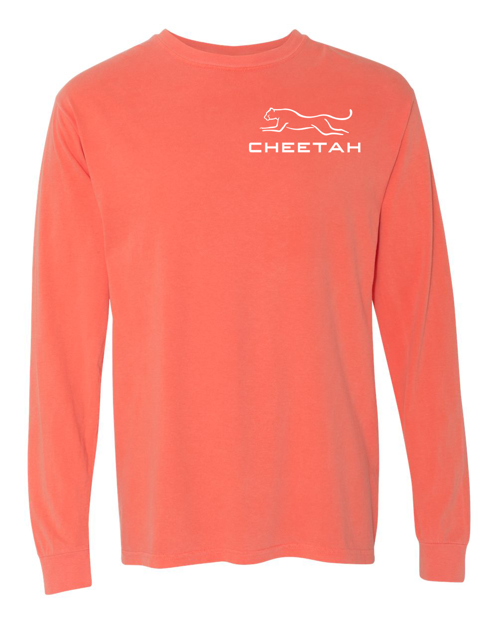 Bright Salmon Cheetah 100% Quality Cotton Long Sleeve