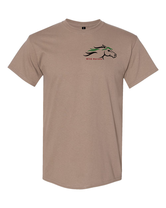 Brown Savana Wild Horses 100% Quality Cotton Short Sleeve