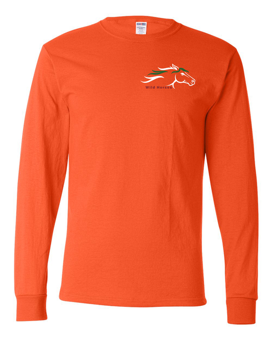 Burnt Orange Wild Horses 100% Quality Cotton Long Sleeve