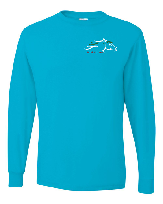 California Blue Wild Horses 100% Quality Cotton Long Sleeve