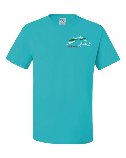 California Blue Wild Horses 100% Quality Cotton Short Sleeve