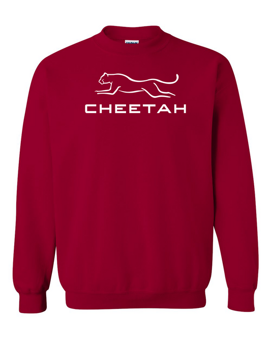 Cardinal Red Cheetah 100% Quality Cotton Crewneck Sweatshirt (Full Chest)
