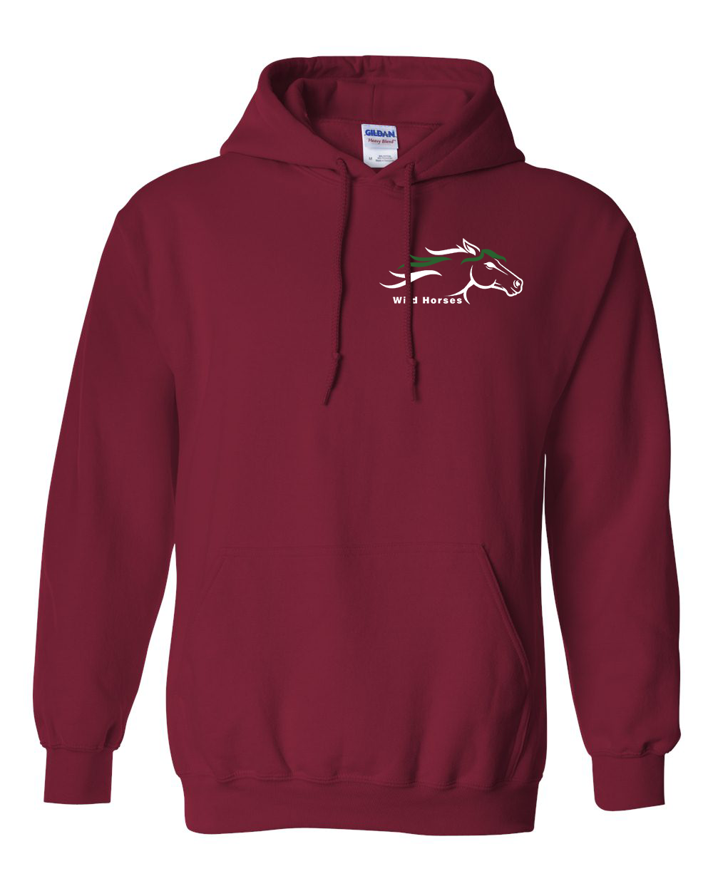 Cardinal Red Wild Horses 100% Quality Cotton Hoodie