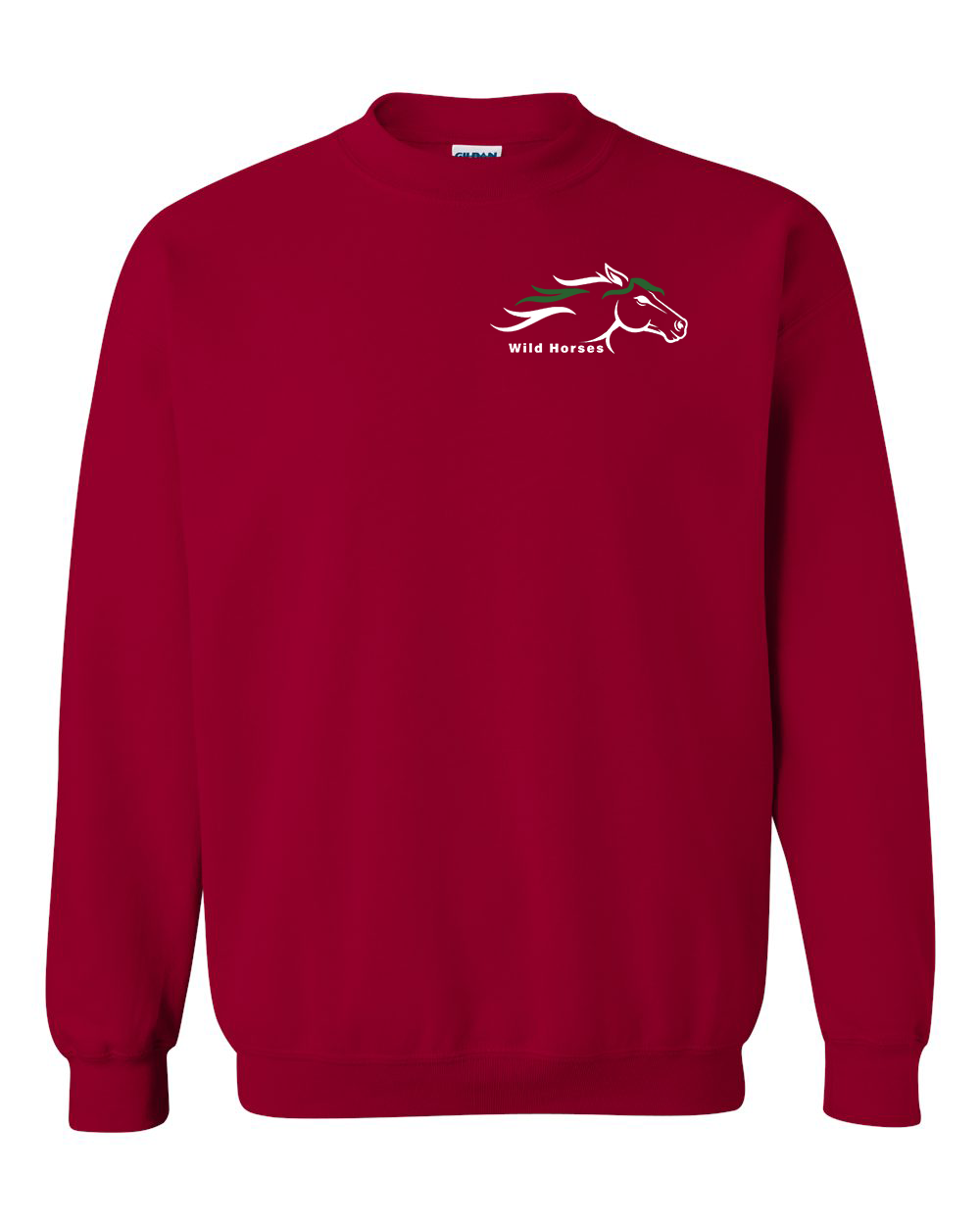 Cardinal Red Wild Horses 100% Quality Cotton Crewneck Sweatshirt