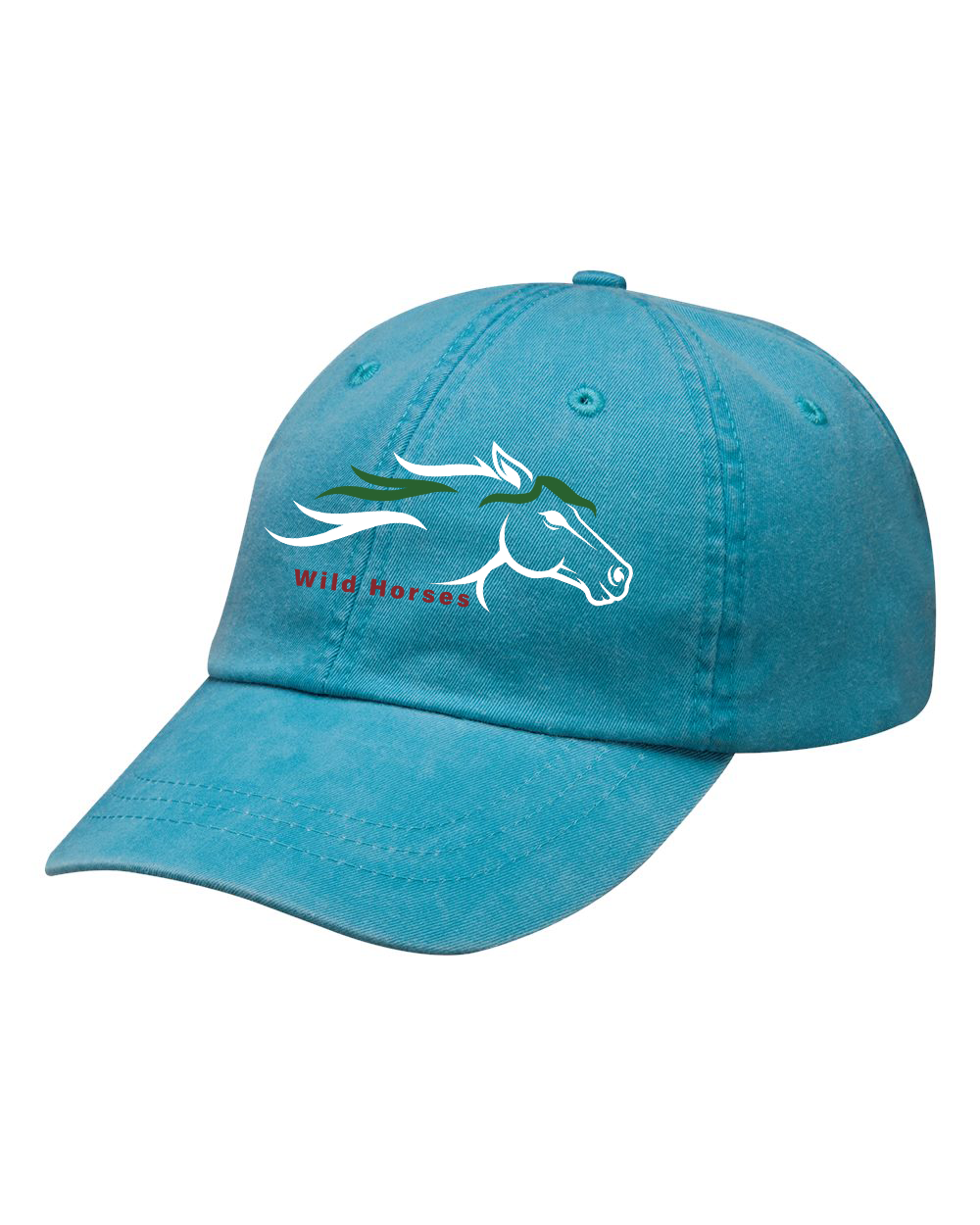 Caribbean Blue Wild Horses 100% Quality Cotton Cap