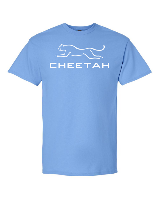 Carolina Blue Cheetah 100% Quality Cotton Short Sleeve (Full Chest)