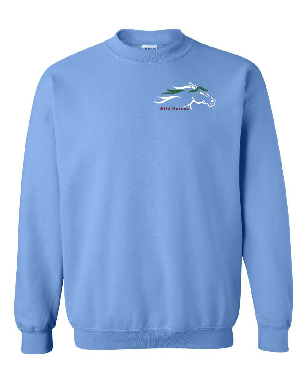 Carolina Blue Wild Horses 100% Quality Cotton Crewneck Sweatshirt