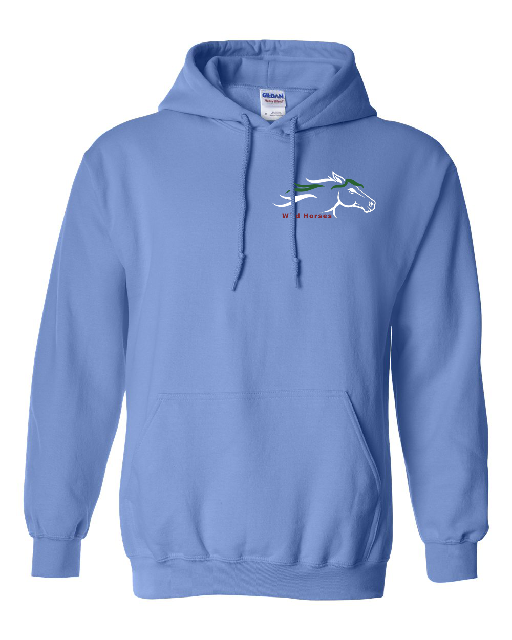 Carolina Blue Wild Horses 100% Quality Cotton Hoodie
