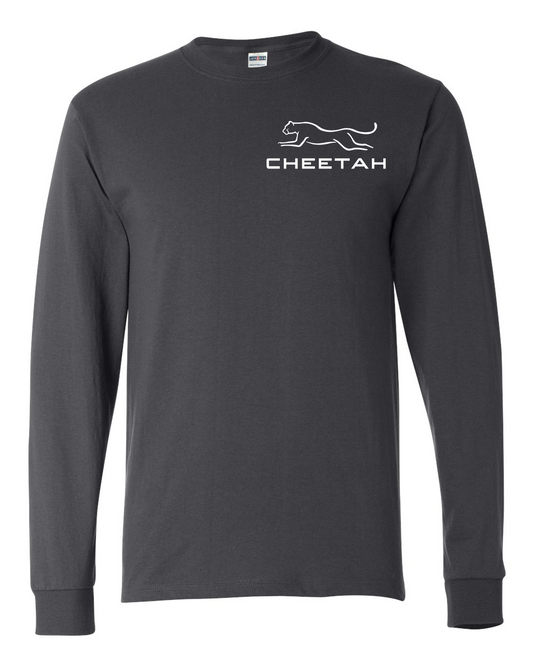 Charcoal Grey Cheetah 100% Quality Cotton Long Sleeve
