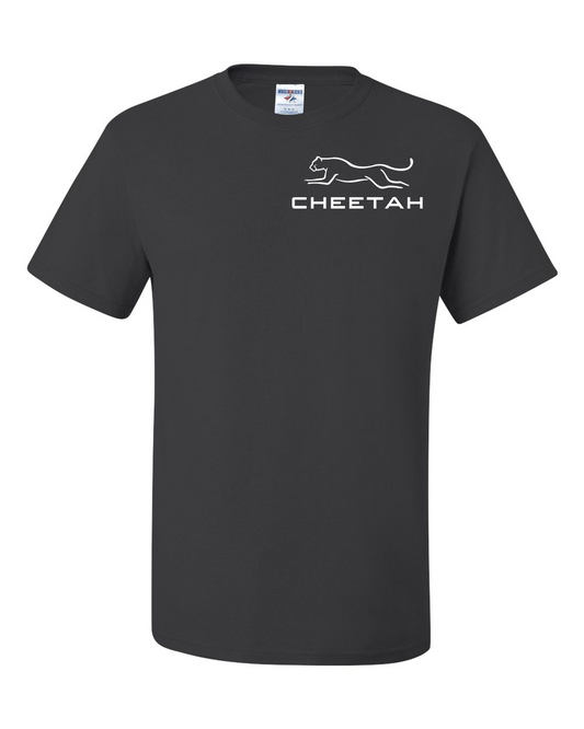 Charcoal Grey Cheetah 100% Quality Cotton Short Sleeve