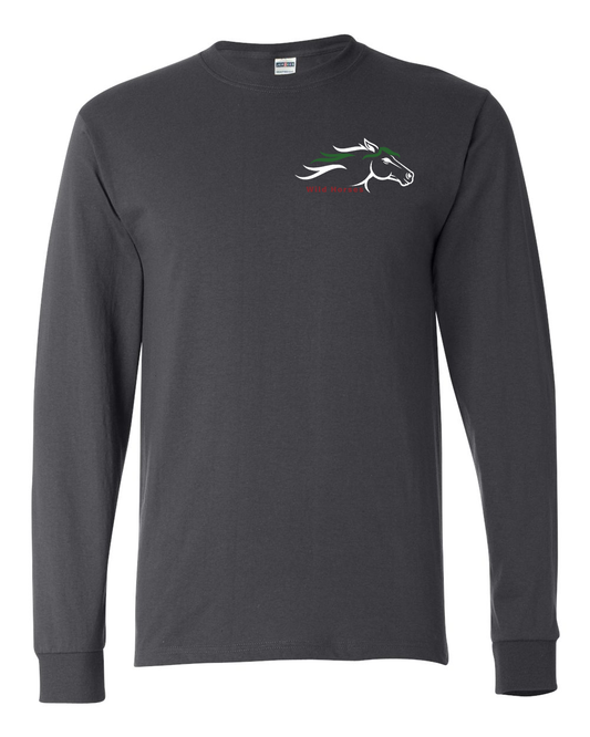 Charcoal Grey Wild Horses 100% Quality Cotton Long Sleeve