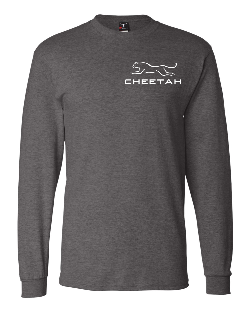 Charcoal Heather Cheetah 100% Quality Cotton Long Sleeve