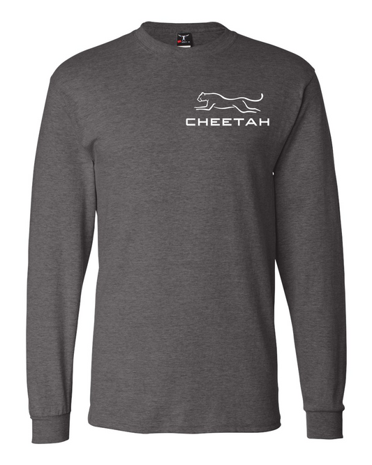 Charcoal Heather Cheetah 100% Quality Cotton Long Sleeve