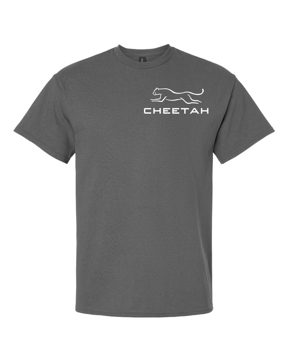 Charcoal Cheetah 100% Quality Cotton Short Sleeve (Left Chest)