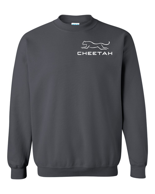 Charcoal Cheetah 100% Quality Cotton Crewneck Sweatshirt (Left Chest)