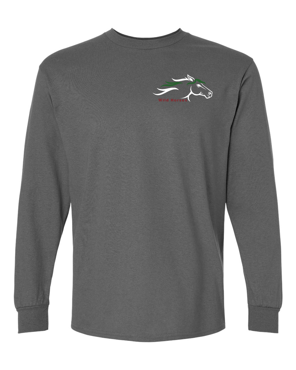 Charcoal Wild Horses 100% Quality Cotton Long Sleeve