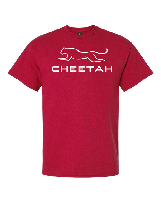 Cherry Red Cheetah 100% Quality Cotton Short Sleeve (Full Chest)