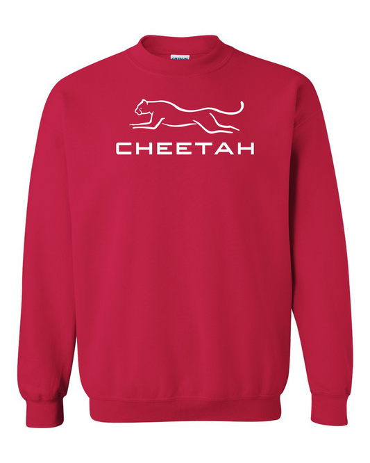Cherry Red Cheetah 100% Quality Cotton Crewneck Sweatshirt (Full Chest)