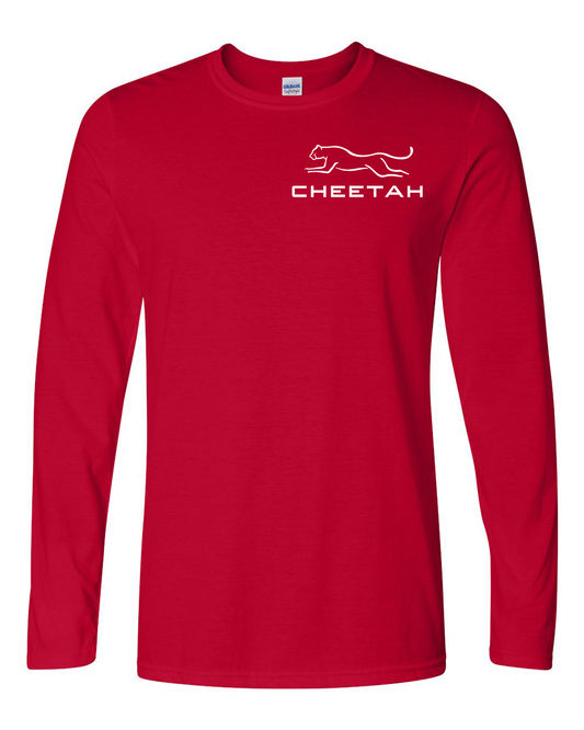 Cherry Red Cheetah 100% Quality Cotton Long Sleeve