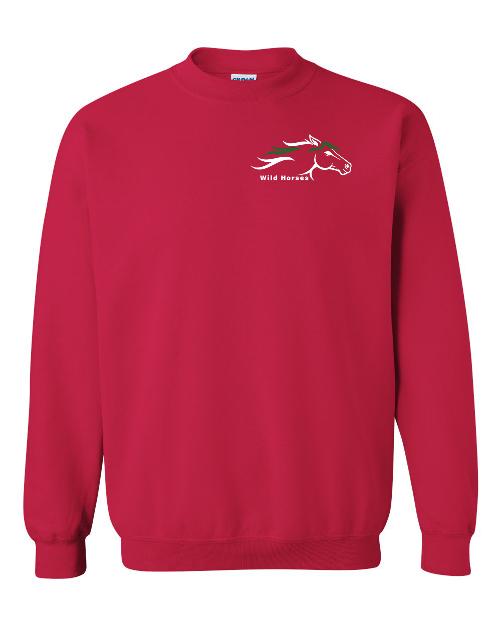 Cherry Red Wild Horses 100% Quality Cotton Crewneck Sweatshirt
