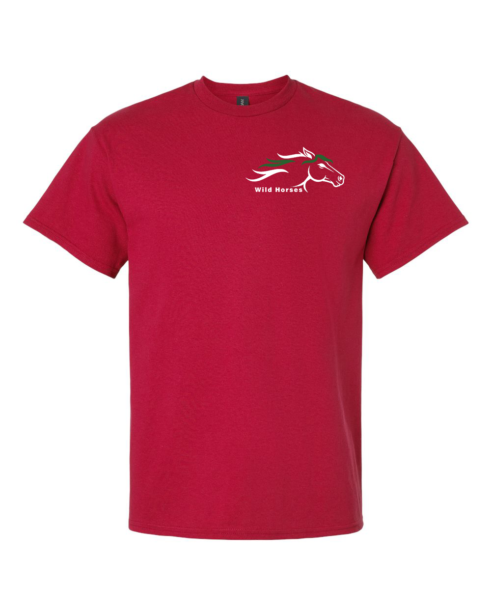 Cherry Red Wild Horses 100% Quality Cotton Short Sleeve