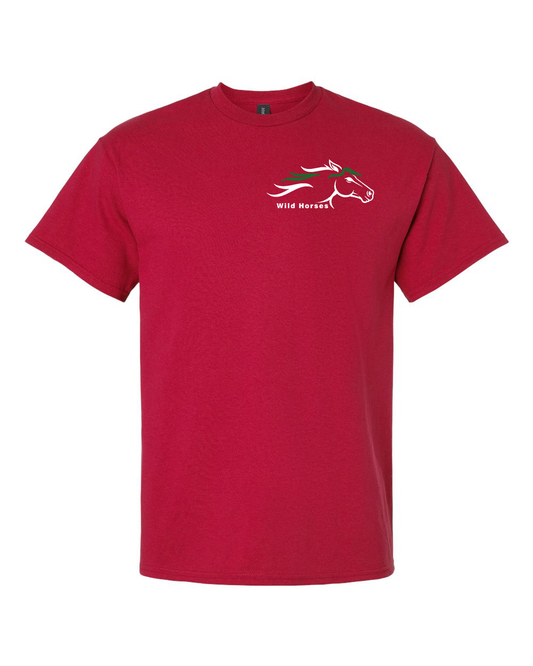 Cherry Red Wild Horses 100% Quality Cotton Short Sleeve