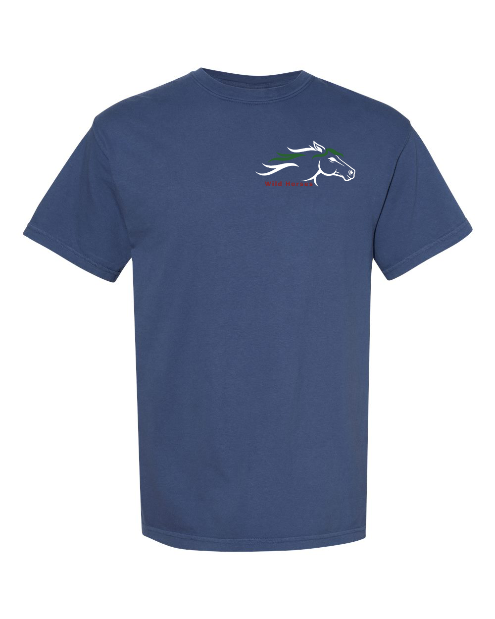 China Blue Wild Horses 100% Quality Cotton Short Sleeve