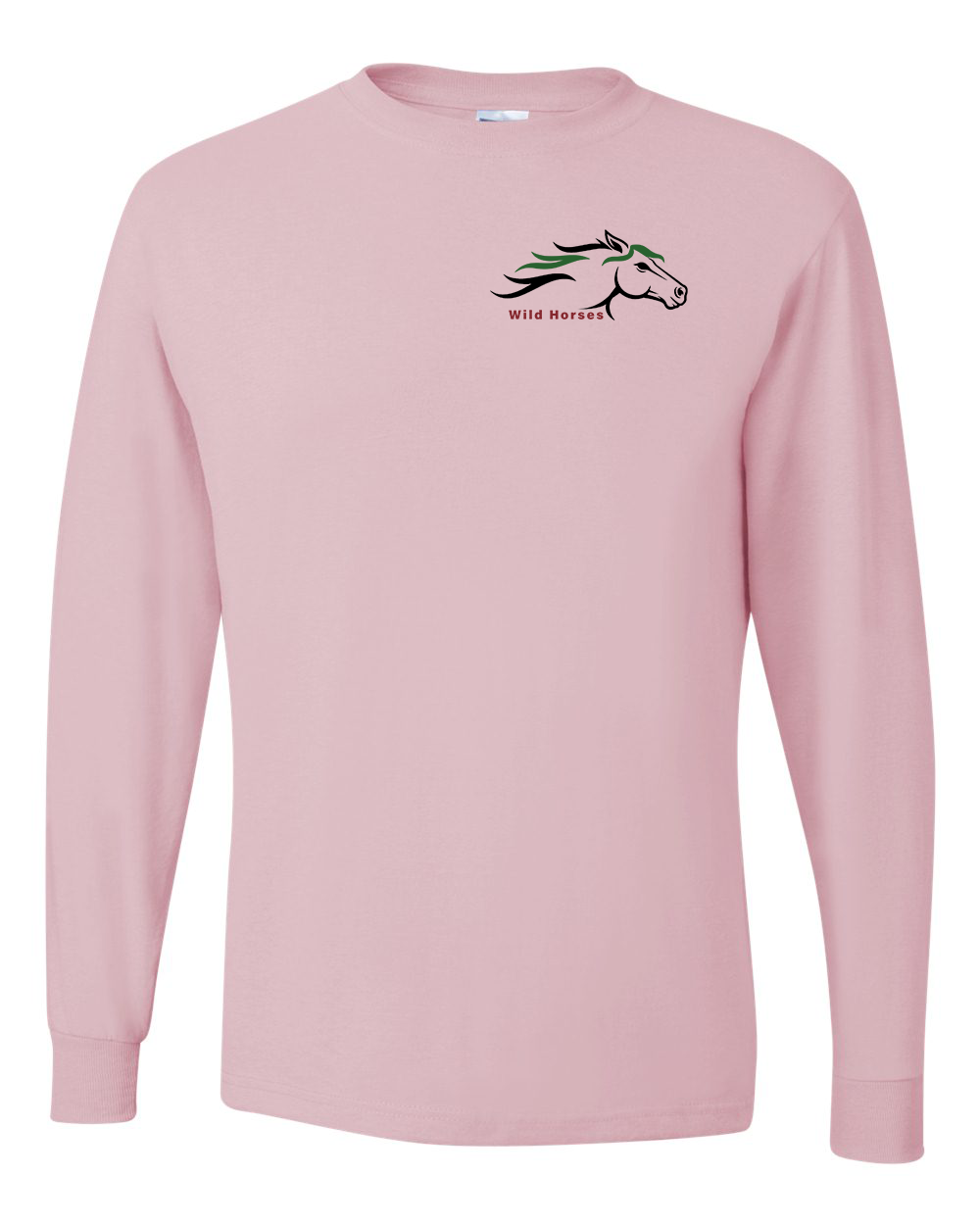 Classic Pink Wild Horses 100% Quality Cotton Long Sleeve