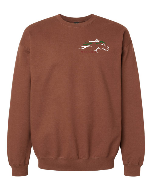 Cocoa Wild Horses 100% Quality Cotton Crewneck Sweatshirt