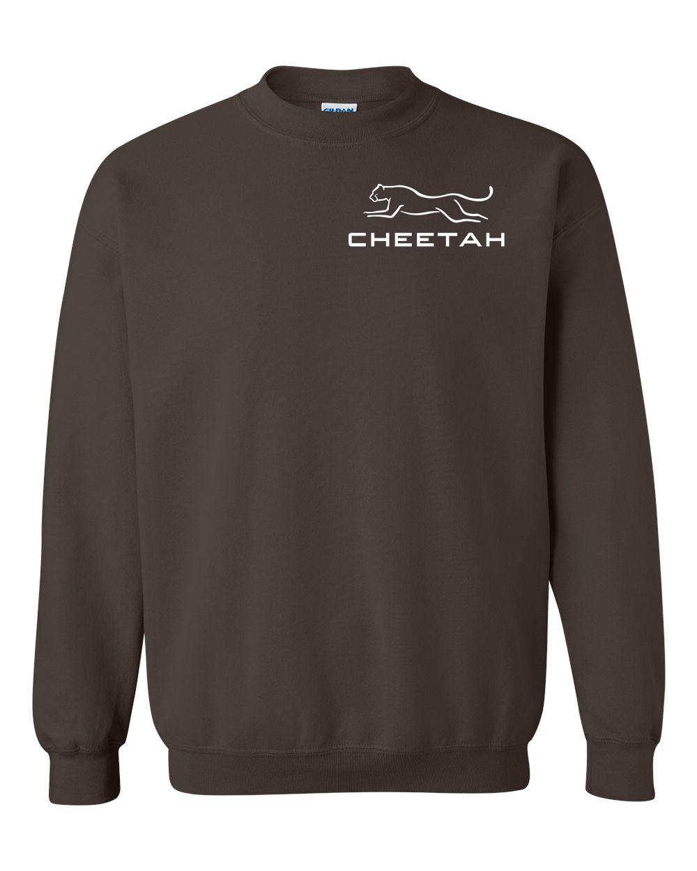Dark Chocolate Cheetah 100% Quality Cotton Crewneck Sweatshirt (Left Chest)