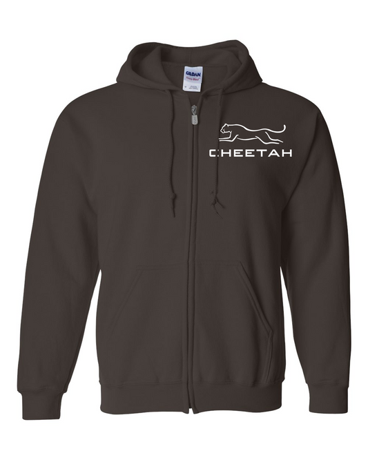 Dark Chocolate Cheetah 100% Quality Cotton Full-Zip Hoodie